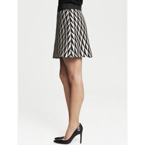 NWT Banana Republic Monogram Black Silver Diamond Jacquard A Line Skirt Size 8